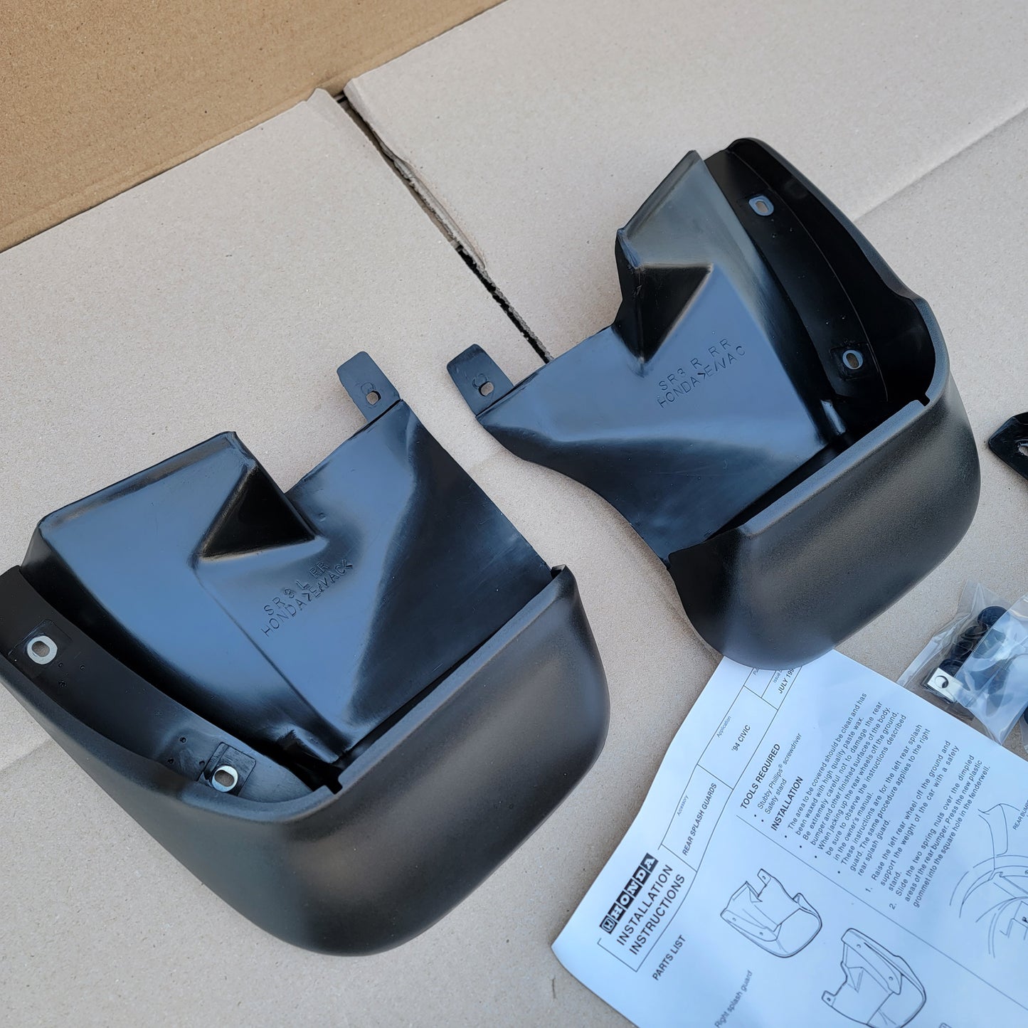 1992-1995 Civic hatchback mudflap set