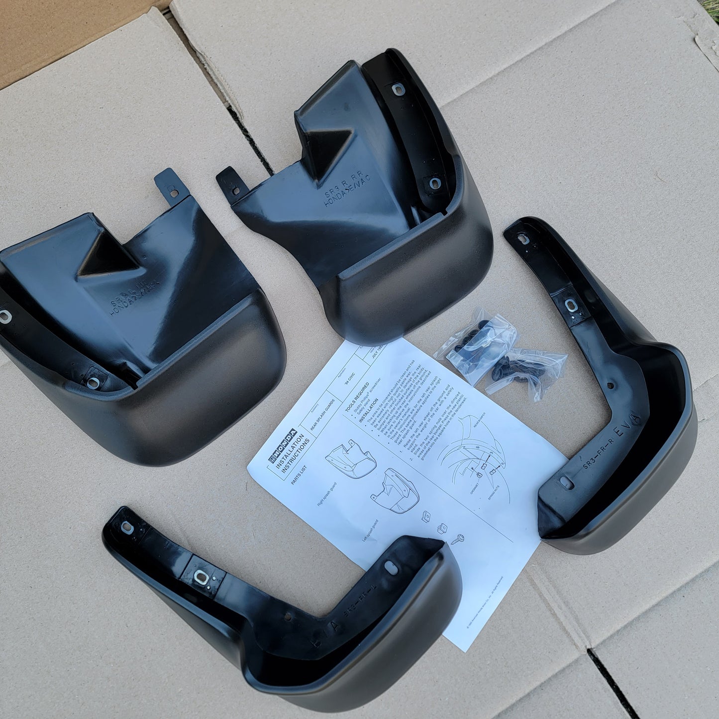 1992-1995 Civic hatchback mudflap set