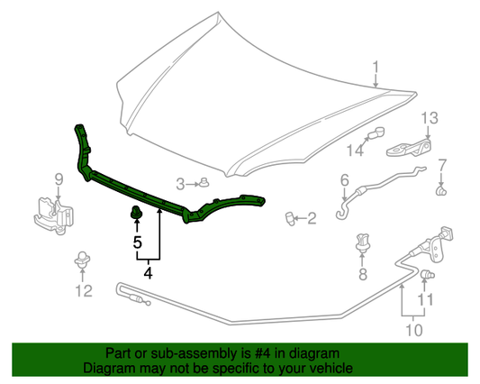 1996-2000 Civic hood seal